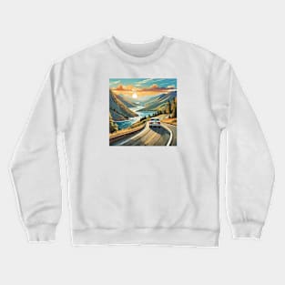 Summer Mountain Road Trip Lovers Crewneck Sweatshirt